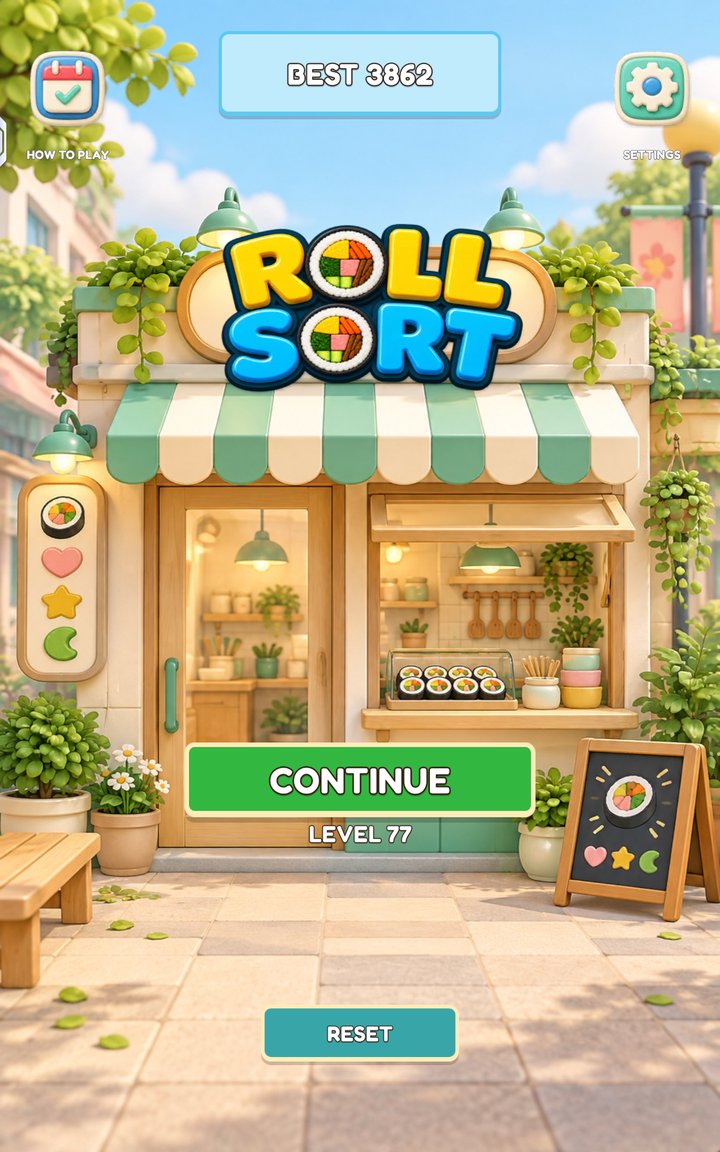 Roll Sort title screen